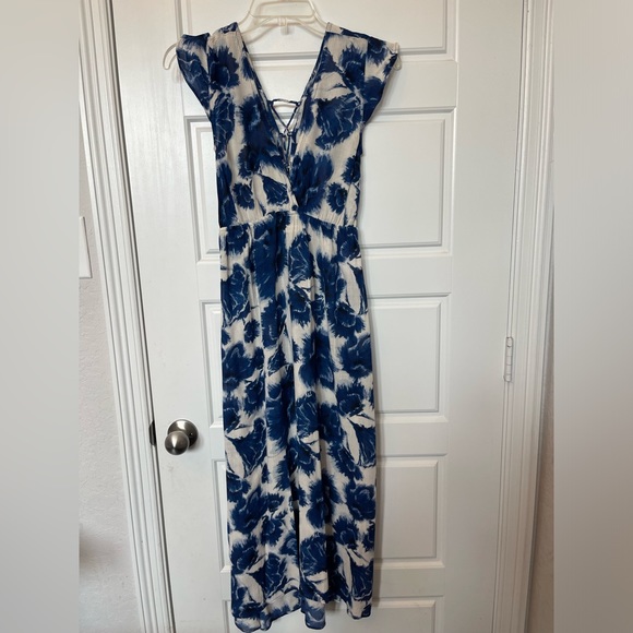 Billabong Woman’s Blue/off white Floral Maxi Dress Size:Small summer/beach - Picture 2 of 14